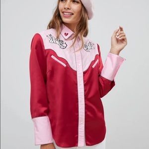 ASOS Cli Cli Western Embroidered Shirt